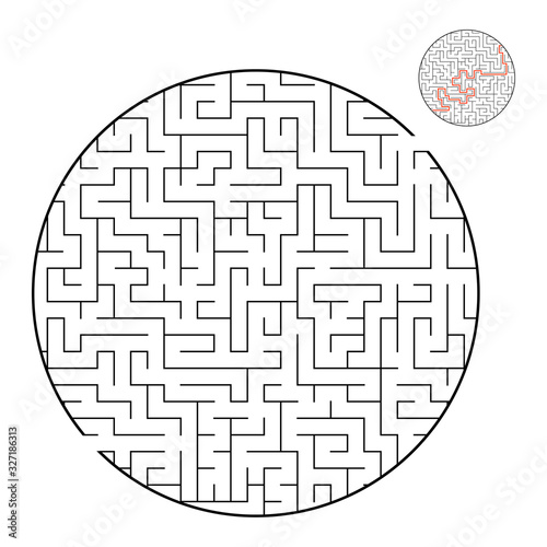 Abstact labyrinth. Educational game for kids. Puzzle for children. Maze conundrum. Find the right path. Vector illustration.