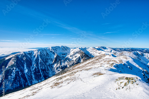 Snowy mountains of Low Tatras in Slovakia Sunny day, Slovakia Low Tatras, Skalka