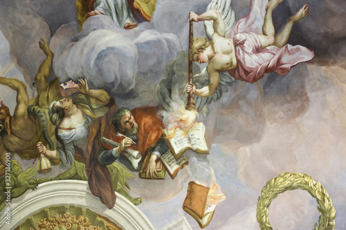 Karlskirche Wien: Kuppel Fresko mit Bibel Szenen