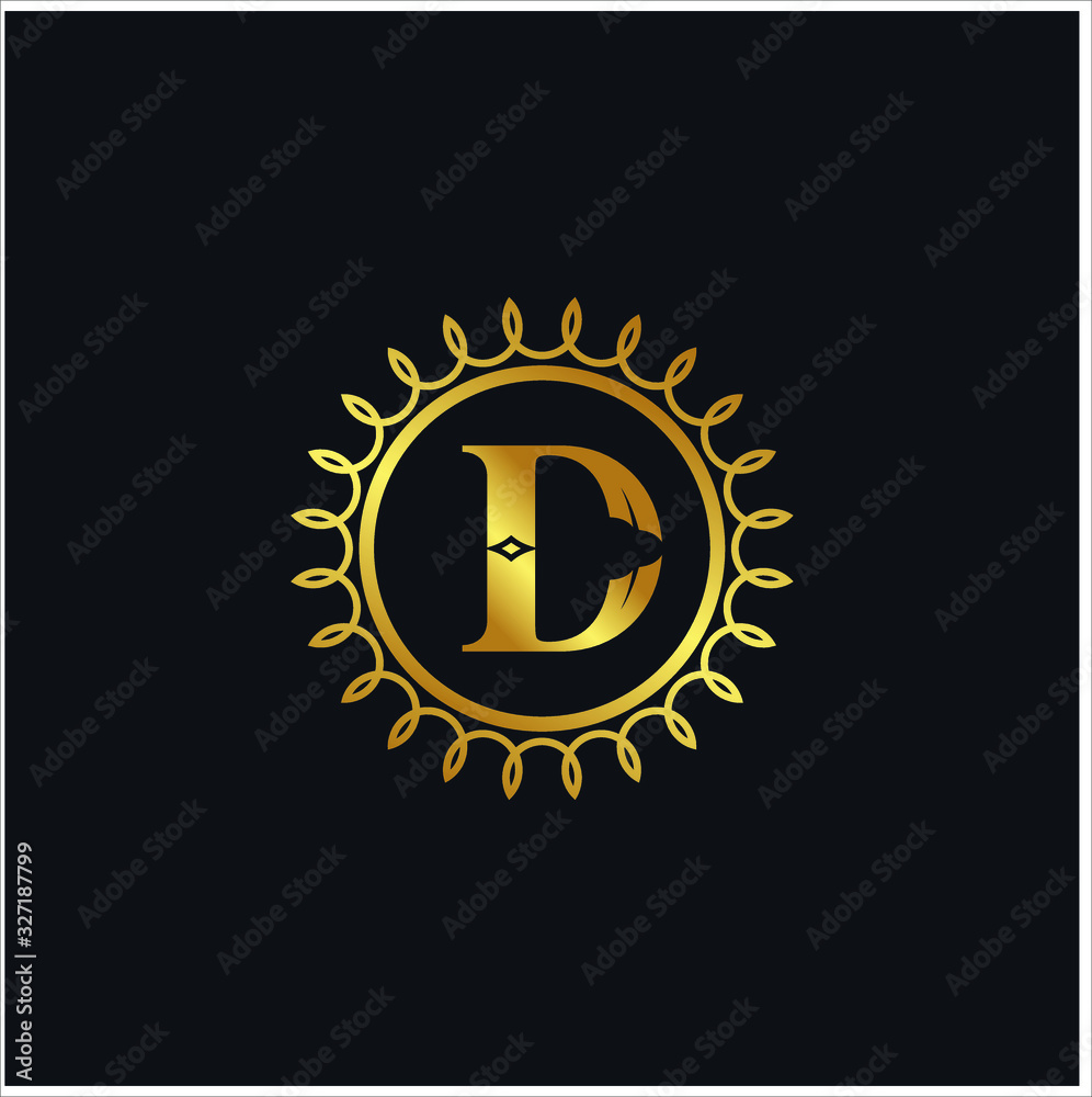 Naklejka premium the initial D design luxury for cosmetics, hotels and businesses template