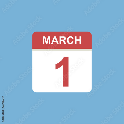 calendar - March 1 icon illustration isolated vector sign symbol