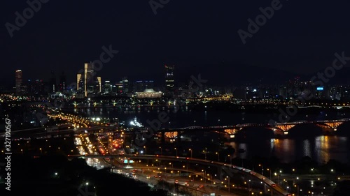 Traffic in Seoul City,South Korea photo