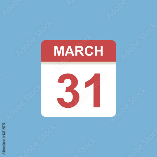 calendar - March 31 icon illustration isolated vector sign symbol
