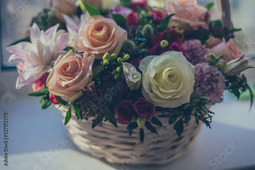 bouquet of white roses
