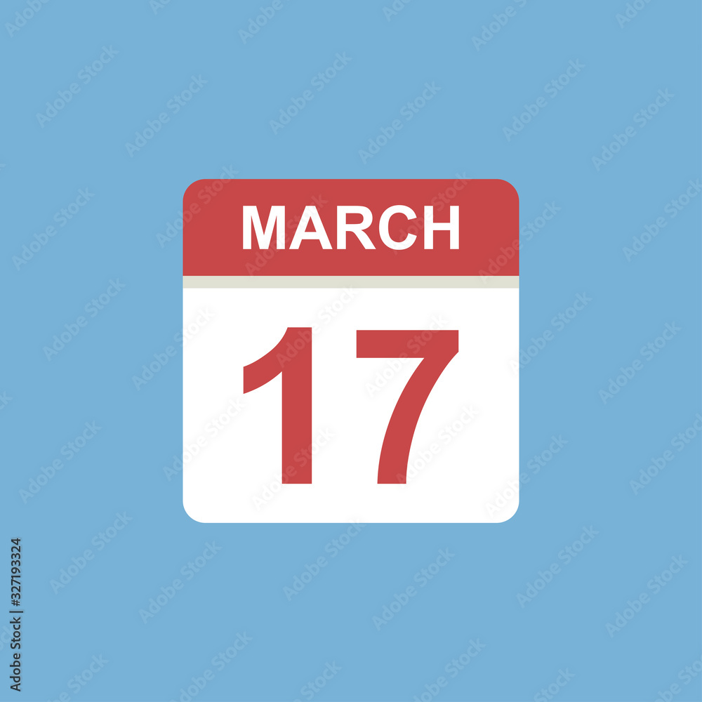 calendar - March 17 icon illustration isolated vector sign symbol calendar - March 17 icon illustration isolated vector sign symbol