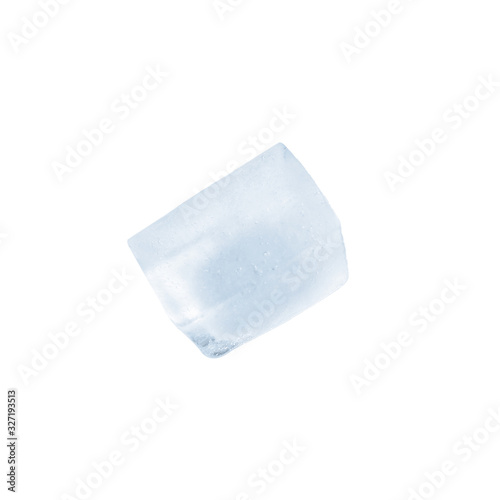 Ice cube isolated on white. Frozen liquid
