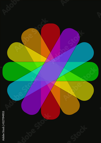 Superpositions de formes multicolores © Hervé Rouveure