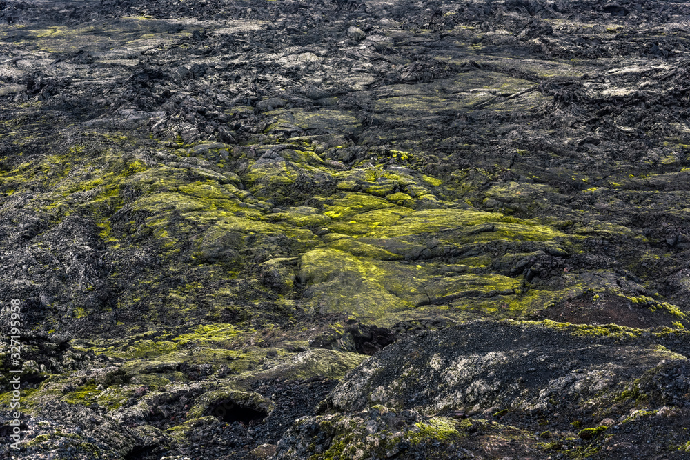Closeup of Krafla volcanic caldera, Reykjahlid, Iceland