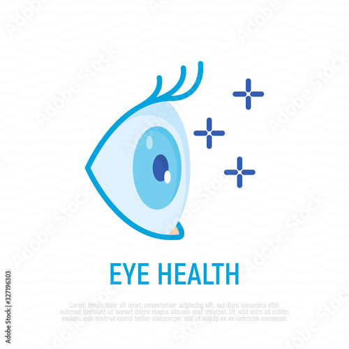 Ophthalmology: eye health flat icon. Eye surgery logo. Modern vector illustration.