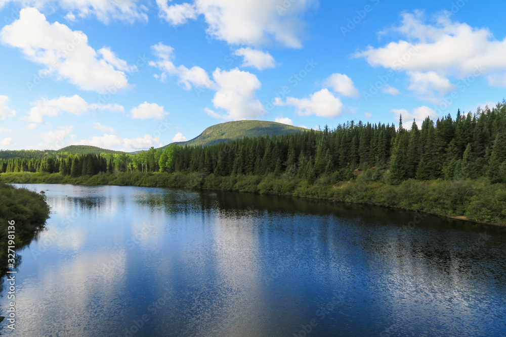 Beautiful landscape of a canadian lake in summer