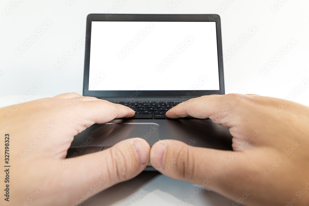 Closeup pov view of hands typing on laptop Closeup pov view of hands typing on laptop