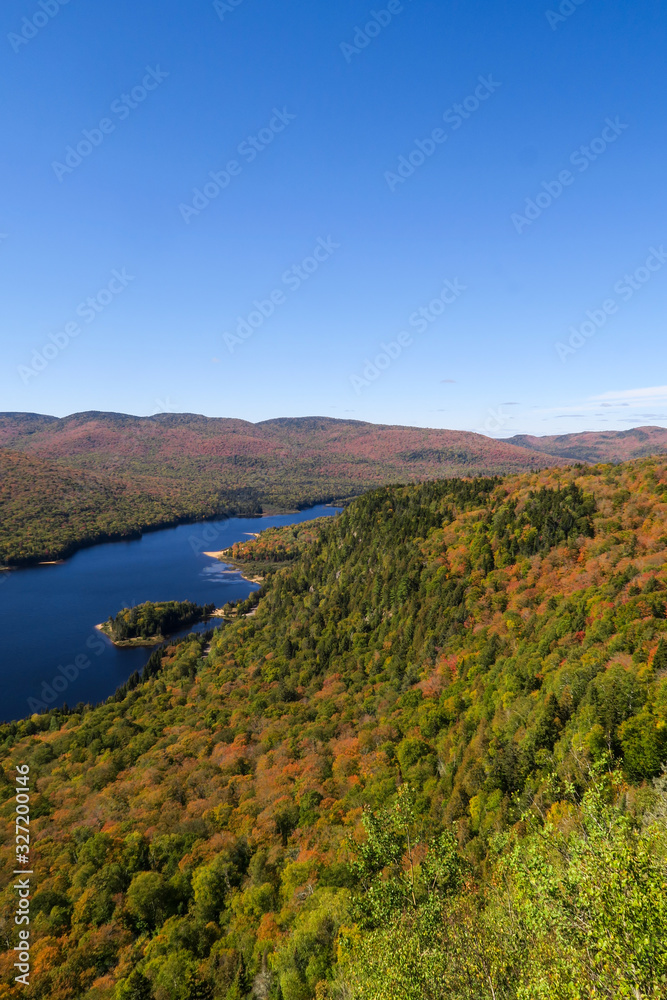 Beautiful landscape in the Mont-Tremblant national park (Quebec), in october