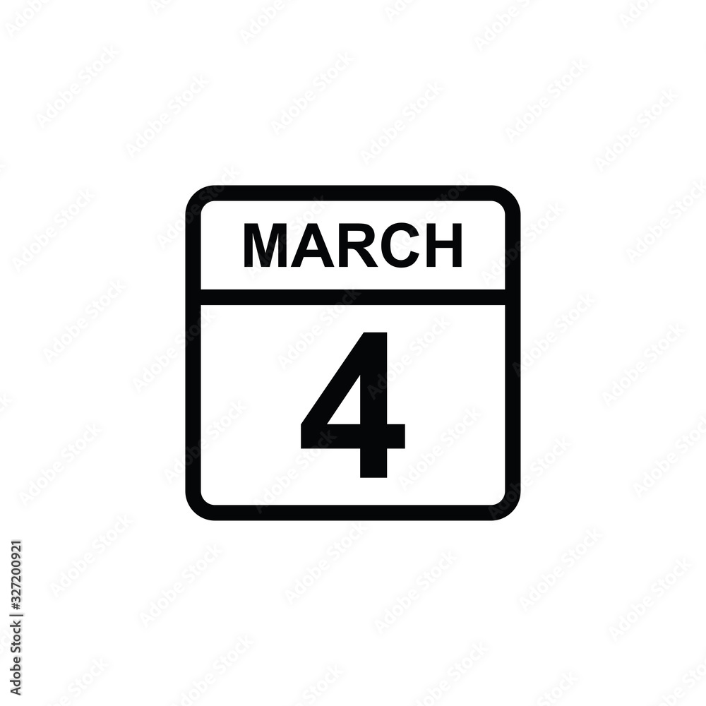 calendar - March 4 icon illustration isolated vector sign symbol calendar - March 4 icon illustration isolated vector sign symbol