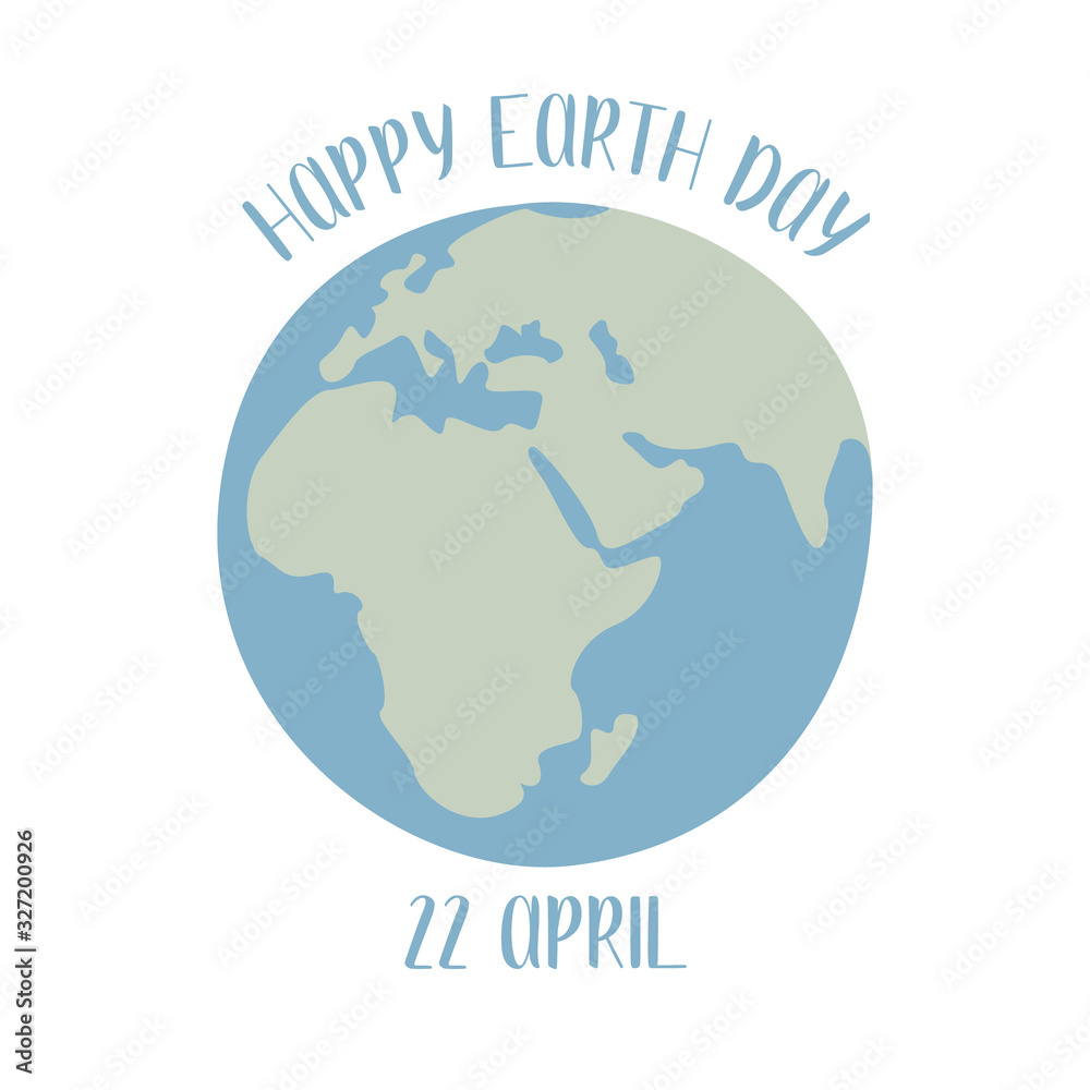Happy Earth Day, environment safety celebration. Vector eco illustration. Perfect for print, social poster, ecology postcard, flyer