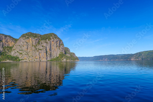 Beautiful landscape in the Saguenay fjord national park, Quebec