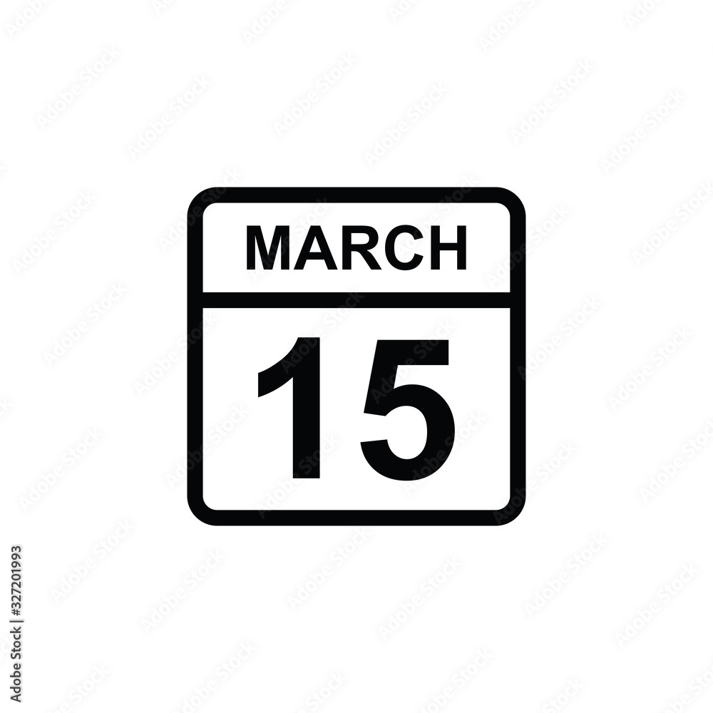 calendar - March 15 icon illustration isolated vector sign symbol calendar - March 15 icon illustration isolated vector sign symbol