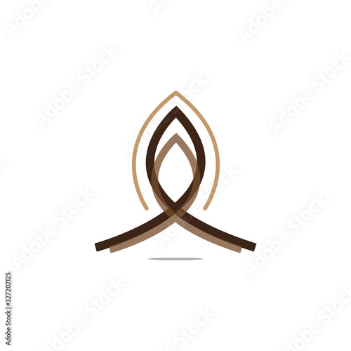 red minimal line abstract logo vector design template