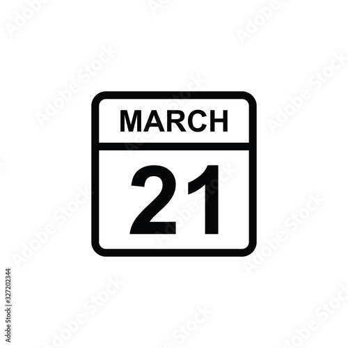 calendar - March 21 icon illustration isolated vector sign symbol
