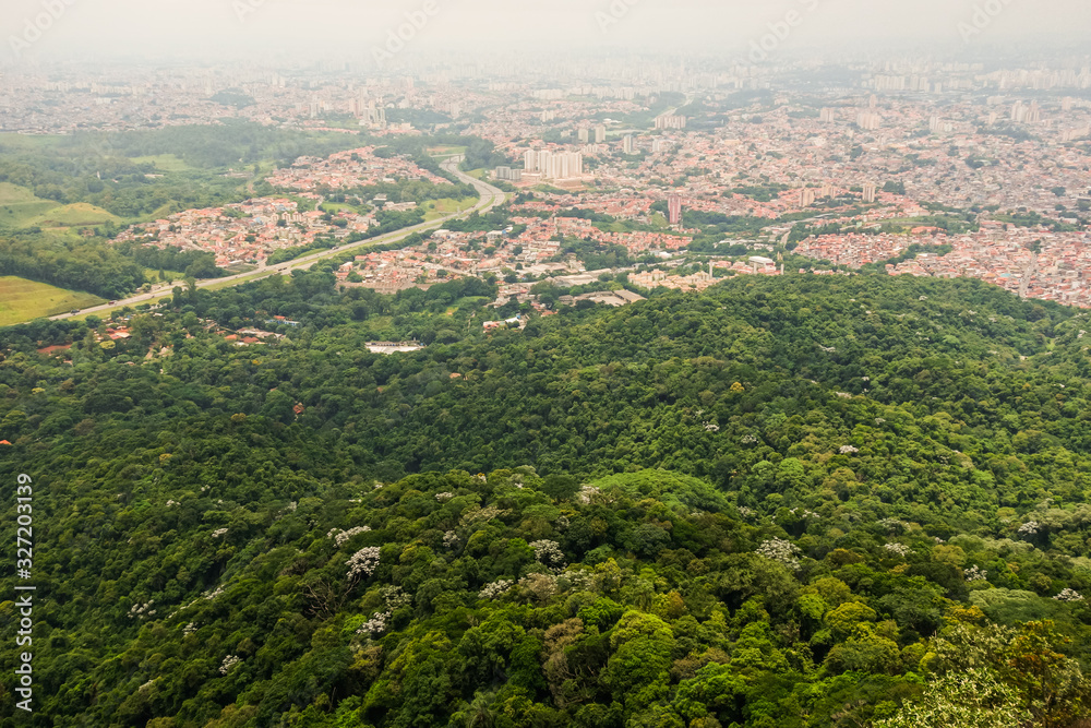 Cityscape, Sao Paulo/Brazil: view from Jaragua Peak, highest point in the city Cityscape, Sao Paulo/Brazil: view from Jaragua Peak, highest point in the city