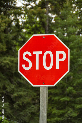 "Stop" sign on a road junction