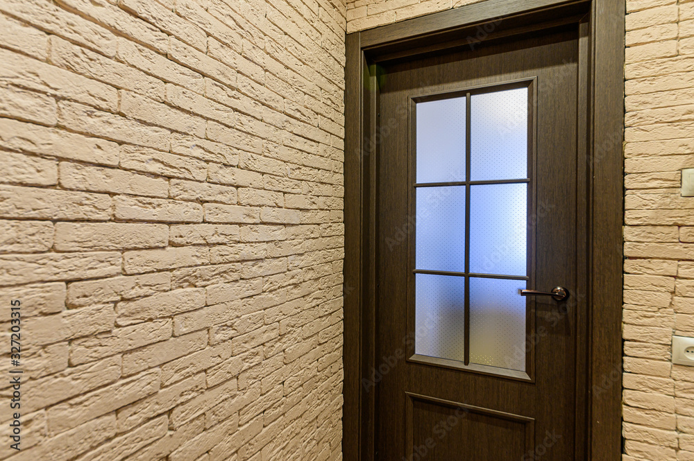 Fototapeta premium Russia, Moscow- November 04, 2019: interior room apartment modern bright cozy atmosphere. general cleaning, home decoration, room doors, repair corridor