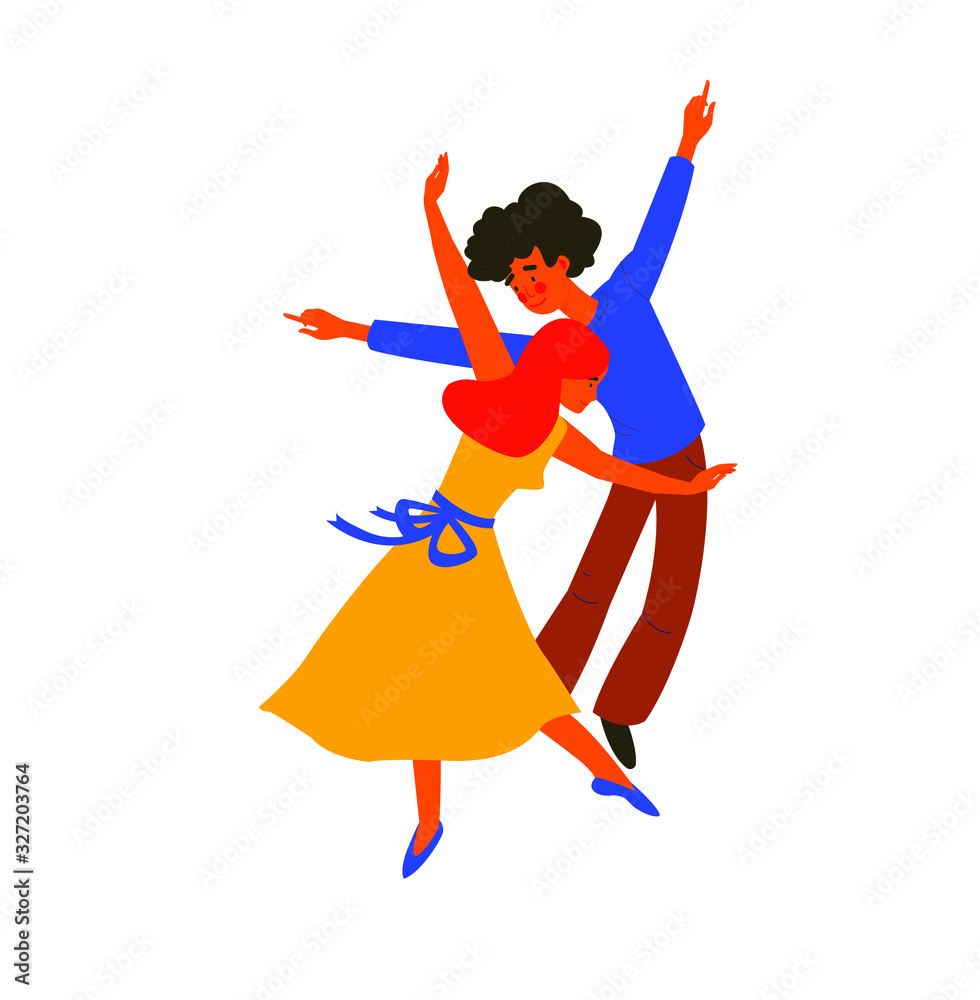 Men and women dancing salsa, samba, rumba, latin dance. Male and female ...
