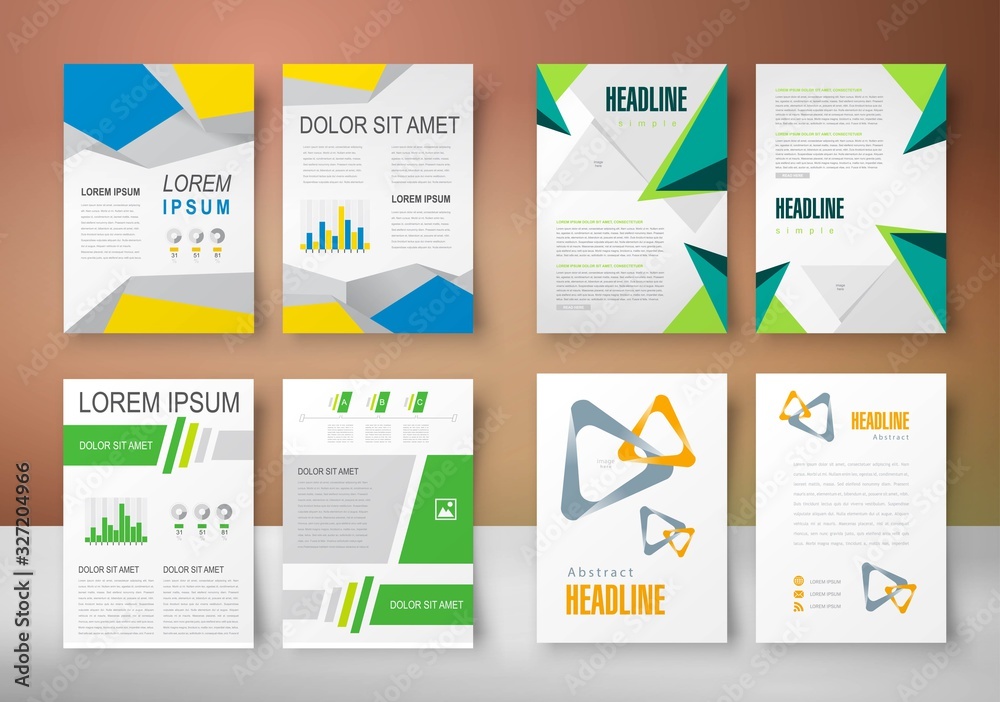 Set Business Flyer design template abstract