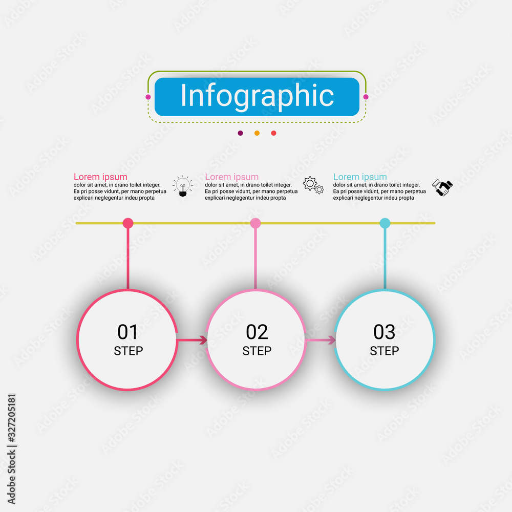 Fototapeta premium Infographics vector design business infographic template with 3 options.