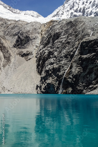 Lake 69, wonderful spot in the Huascaran National Park, Huaraz, Peruvian Andes