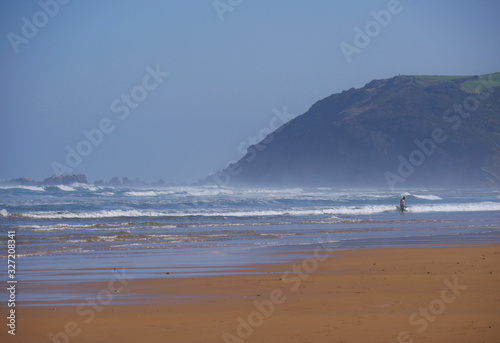 The Zarautz bay in a sunny day, Spain