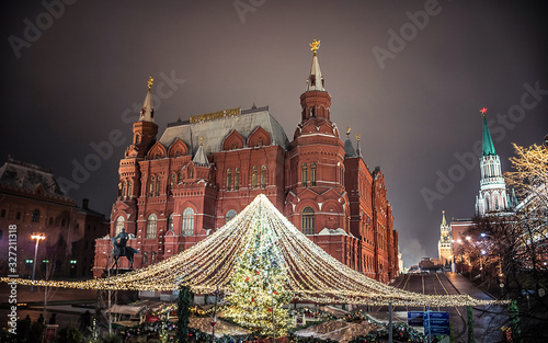The State Historical Museum at night, Moscow