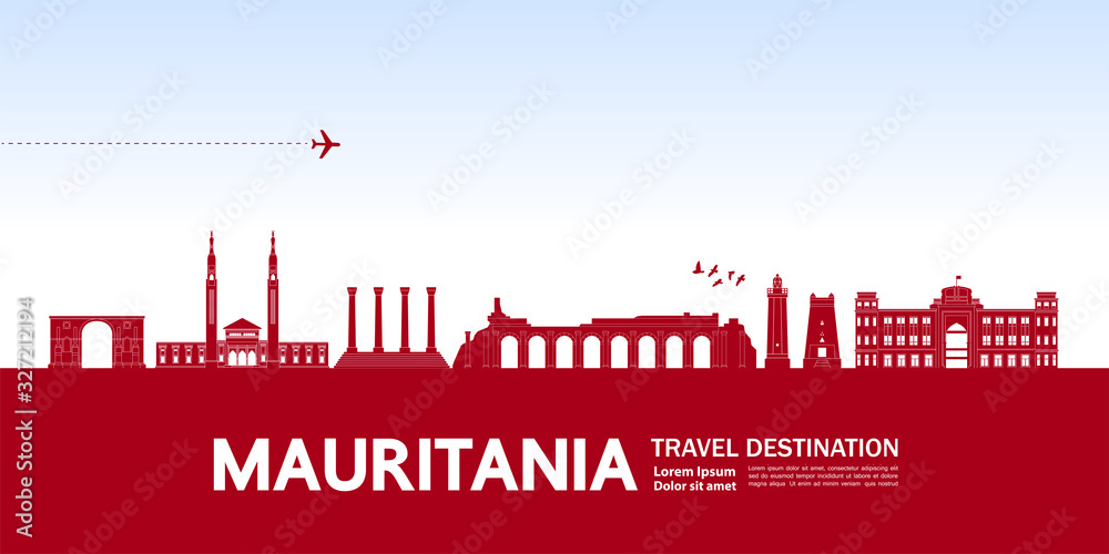 Mauritania travel destination grand vector illustration. Mauritania travel destination grand vector illustration.