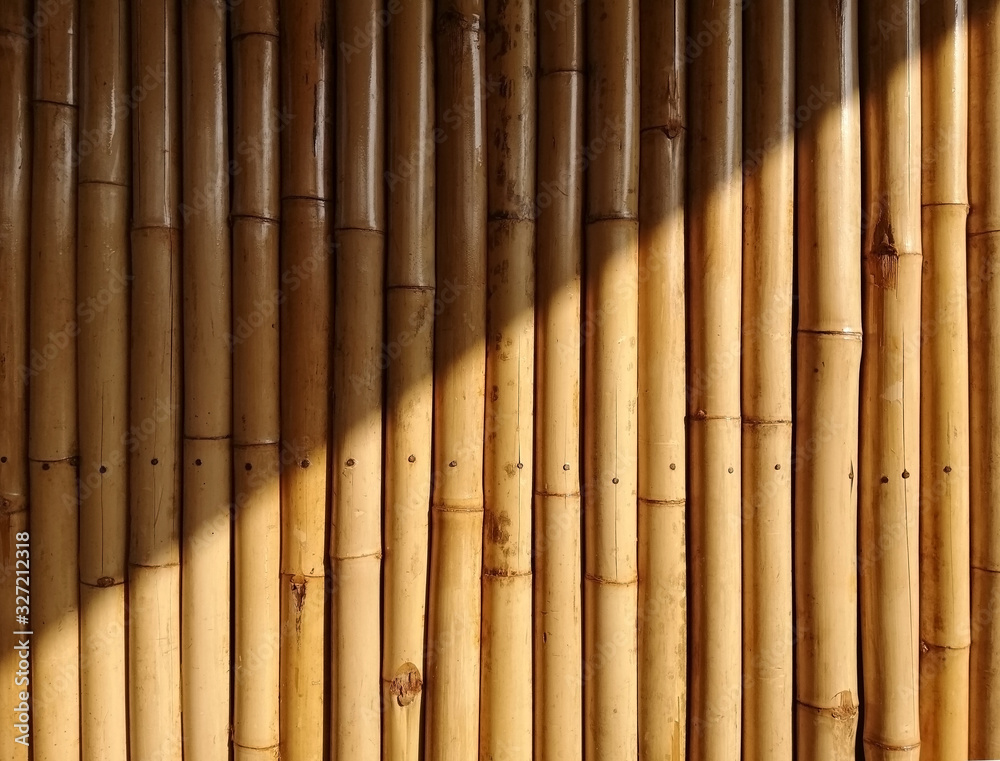 background of bamboo. bamboo plank fence texture for background with oblique shadows. background of bamboo. bamboo plank fence texture for background with oblique shadows.