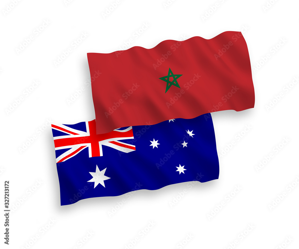 Flags of Australia and Morocco on a white background Flags of Australia and Morocco on a white background