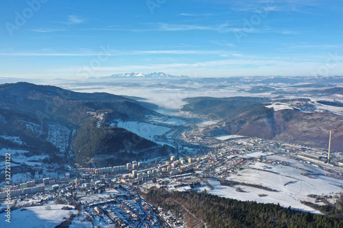 Aerial view of Krompachy city in Slovakia