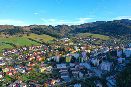 Aerial view of Krompachy city in Slovakia