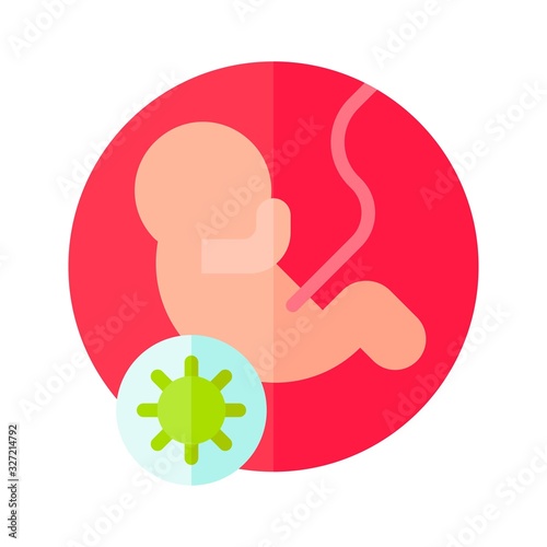 virus transmission or coronavirus related pregnancy baby vector in flat design,