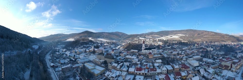 Aerial view of Gelnica city in Slovakia
