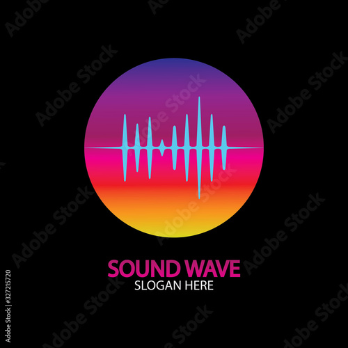 Sound Wave. Colorful sound waves for party, DJ, pub, clubs, discos. Audio equalizer technology. illustration