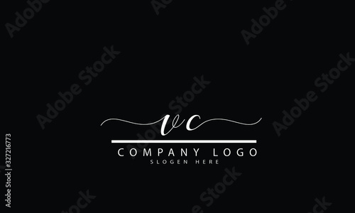 vc cv abstract vector logo monogram template