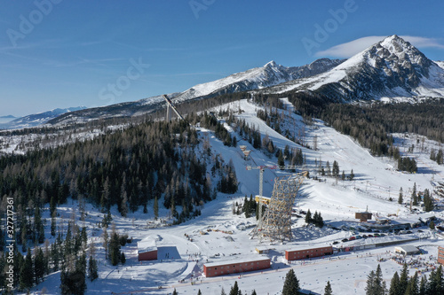 Aerial view of Strbske pleso in Tatras in Slovakia photo