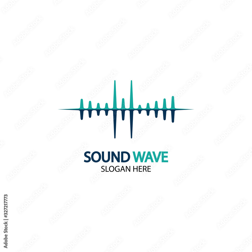 Fototapeta premium Sound waves vector illustration