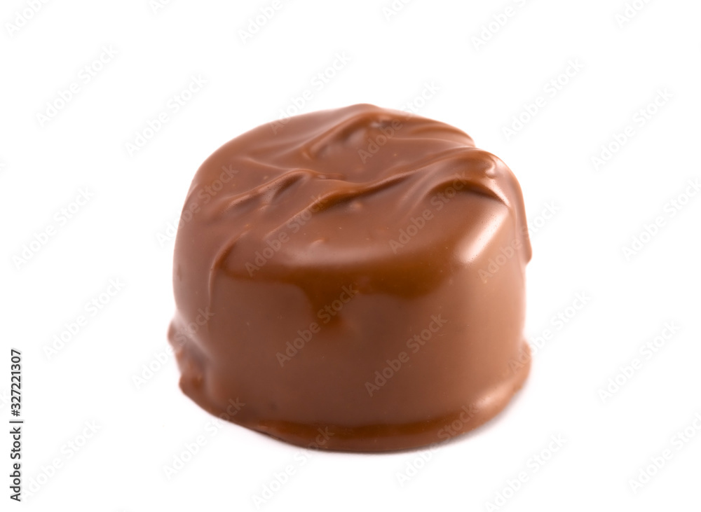 Single Chocolate Truffle Isolated on a White Background Single Chocolate Truffle Isolated on a White Background