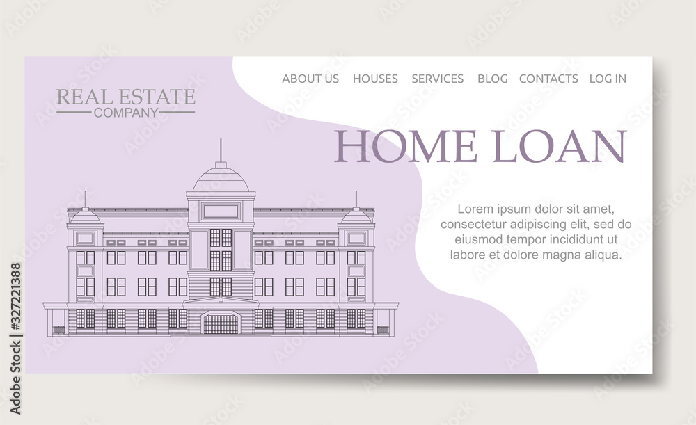 Home loan landing page vector template