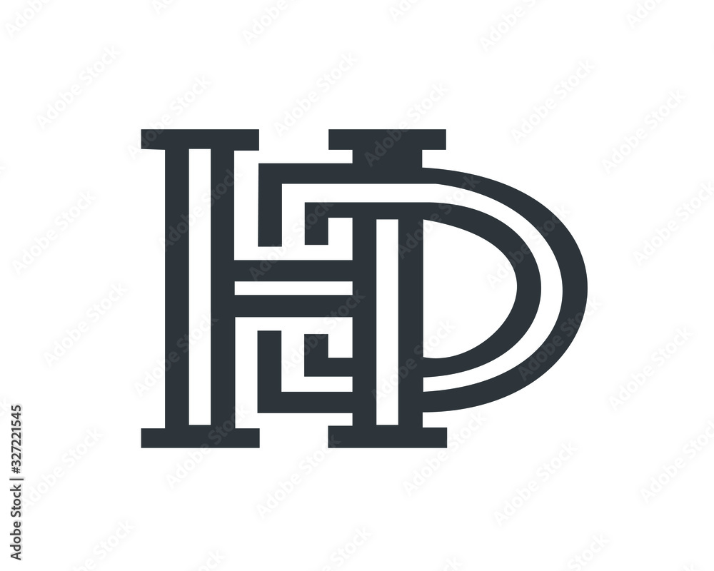 h and d, h and b logo designs