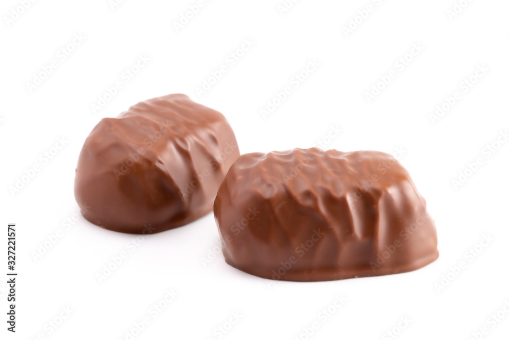 Pair of Chocolate Truffles Isolated on a White Background