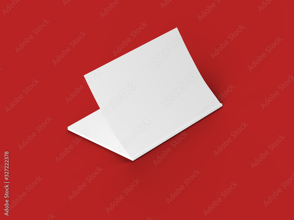 Open magazine with a glued binding. Vertical A4 format. 3d illustration.