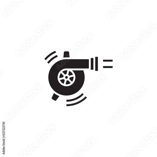 Turbo Motor vector icon. Element of automobile sign on white background. Modern, simple flat vector illustration for web site or mobile app. Trendy Flat style for graphic design,  