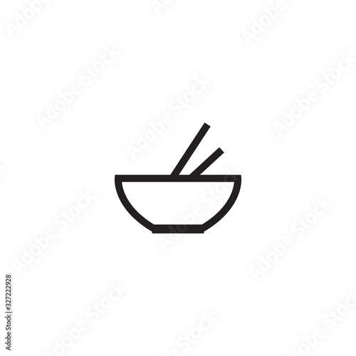 Soup line icon. hot soup bowl sign. Noodles in the bowl vector illustration symbol.