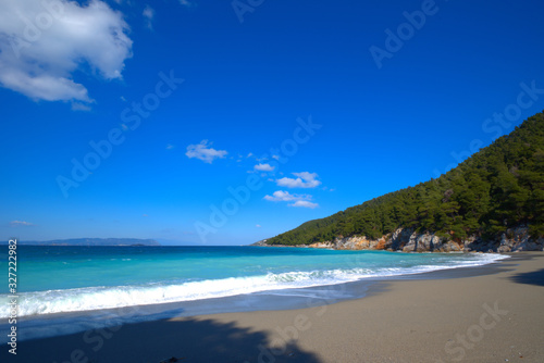  Skopelos island , the beach of Kastani Greece.